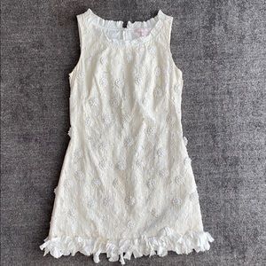 Rebecca Taylor white lace-over dress size 6